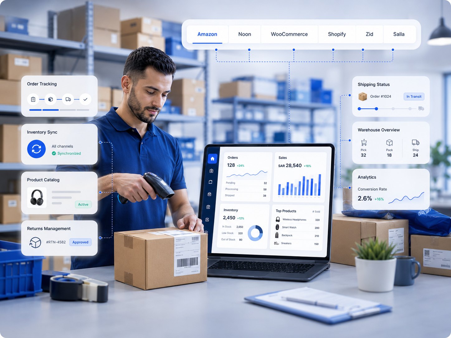إدارة المتاجر والمنصات